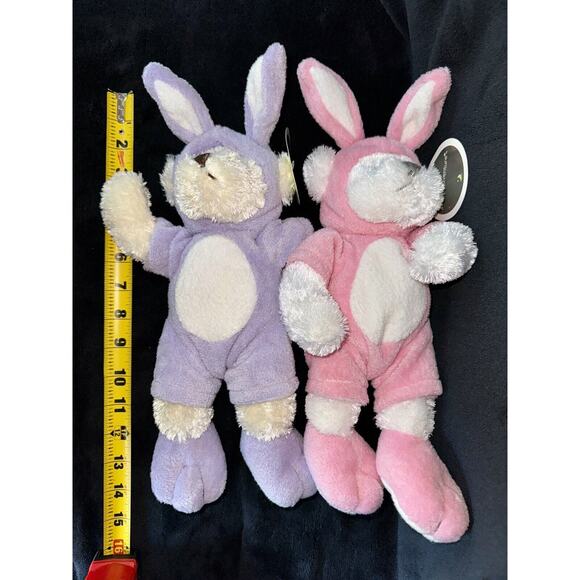 Animal Adventure Teddy Bear in Bunny Rabbit Costume Stuffed Plush Toy Lot of 2 - Picture 4 of 7